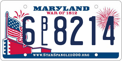MD license plate 6BL8214