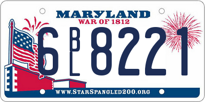 MD license plate 6BL8221