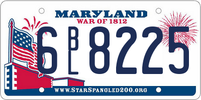 MD license plate 6BL8225
