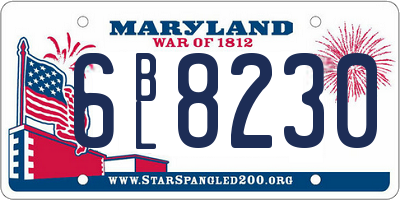 MD license plate 6BL8230