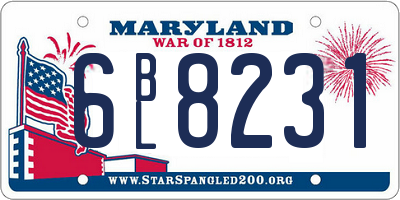 MD license plate 6BL8231
