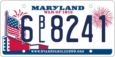MD license plate 6BL8241