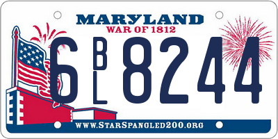 MD license plate 6BL8244