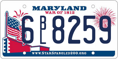 MD license plate 6BL8259