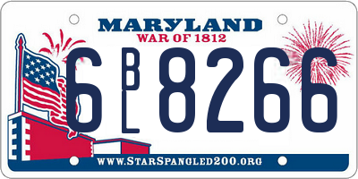 MD license plate 6BL8266