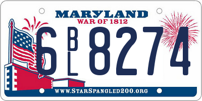 MD license plate 6BL8274