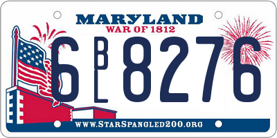 MD license plate 6BL8276