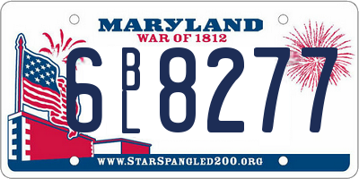 MD license plate 6BL8277