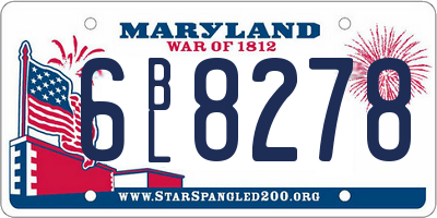 MD license plate 6BL8278