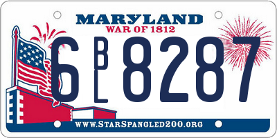 MD license plate 6BL8287