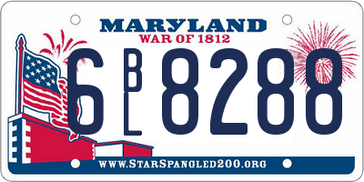 MD license plate 6BL8288