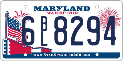 MD license plate 6BL8294