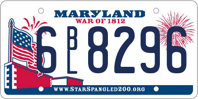 MD license plate 6BL8296