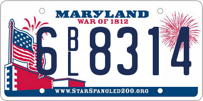 MD license plate 6BL8314
