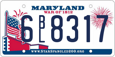 MD license plate 6BL8317