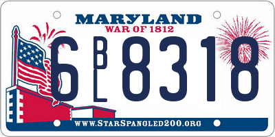 MD license plate 6BL8318