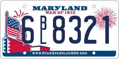 MD license plate 6BL8321
