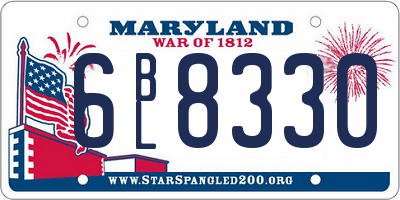MD license plate 6BL8330