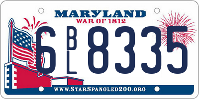 MD license plate 6BL8335