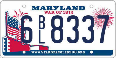 MD license plate 6BL8337