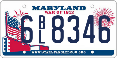 MD license plate 6BL8346