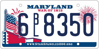 MD license plate 6BL8350