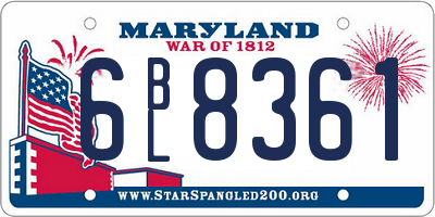 MD license plate 6BL8361