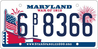 MD license plate 6BL8366