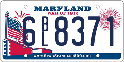 MD license plate 6BL8371