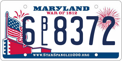 MD license plate 6BL8372