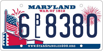 MD license plate 6BL8380