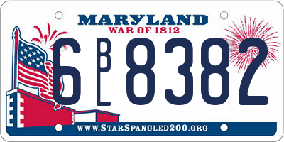 MD license plate 6BL8382