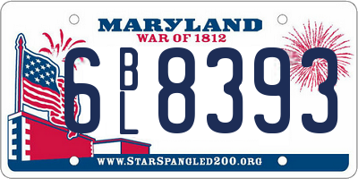 MD license plate 6BL8393