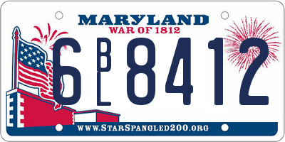 MD license plate 6BL8412