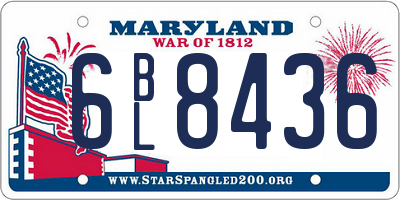 MD license plate 6BL8436