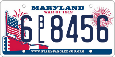 MD license plate 6BL8456
