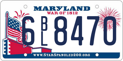 MD license plate 6BL8470