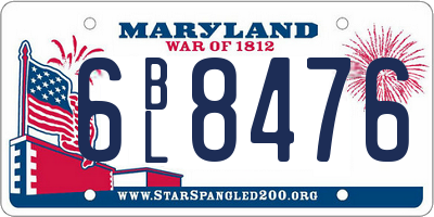 MD license plate 6BL8476