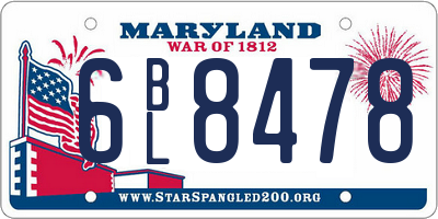 MD license plate 6BL8478