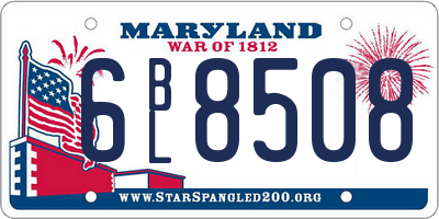 MD license plate 6BL8508