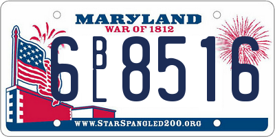MD license plate 6BL8516