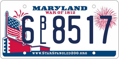 MD license plate 6BL8517