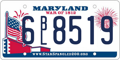 MD license plate 6BL8519