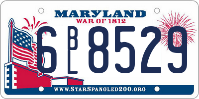 MD license plate 6BL8529