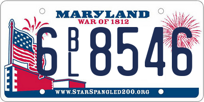 MD license plate 6BL8546