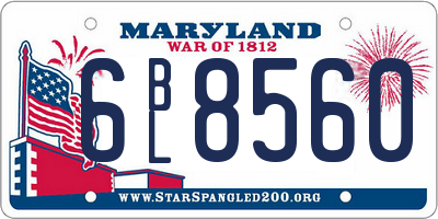 MD license plate 6BL8560