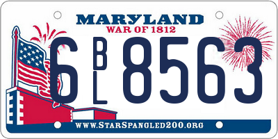 MD license plate 6BL8563