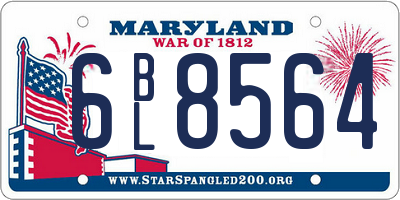 MD license plate 6BL8564