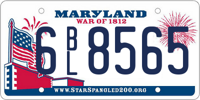 MD license plate 6BL8565