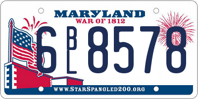 MD license plate 6BL8578